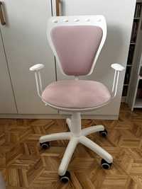 Krzesło biurowe Nowy Styl biało różowe