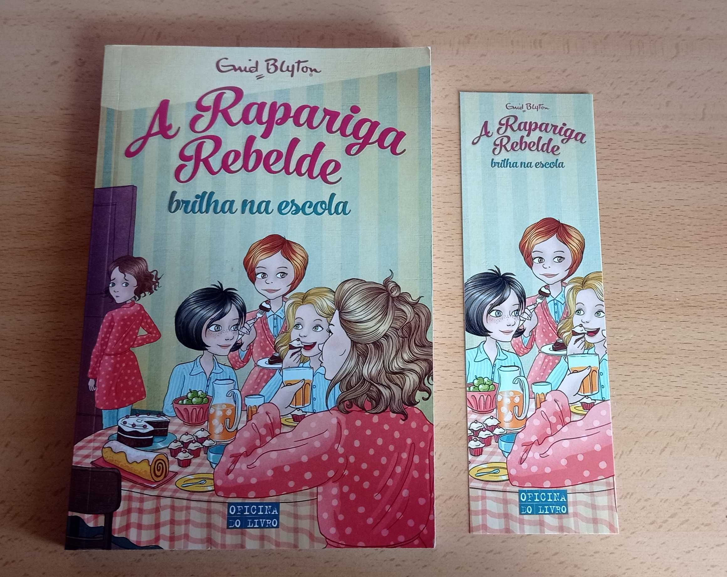 Livros Enid Blyton com marcador - As Gémeas, Rapariga Rebelde, Colégio