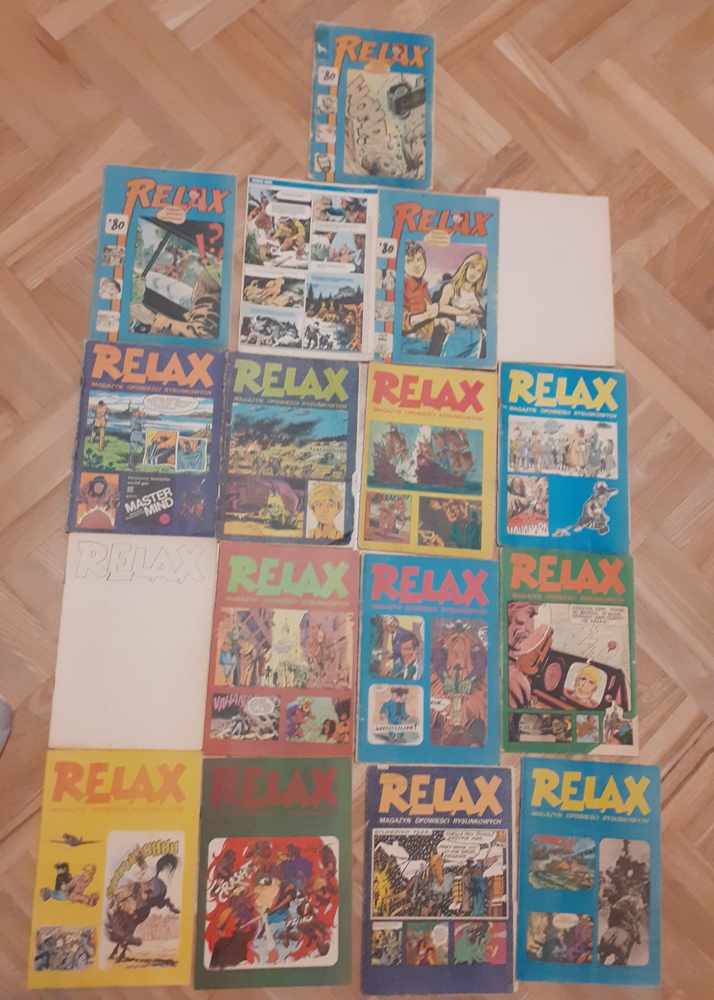 Magazyn Relax 17 zeszytów komiks prl