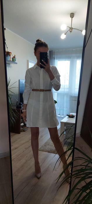 Biała koszulowa sukienka Asos XXS (32)