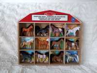 Zestaw drewniany konie Melissa Doug 12 koni figurki stajnia