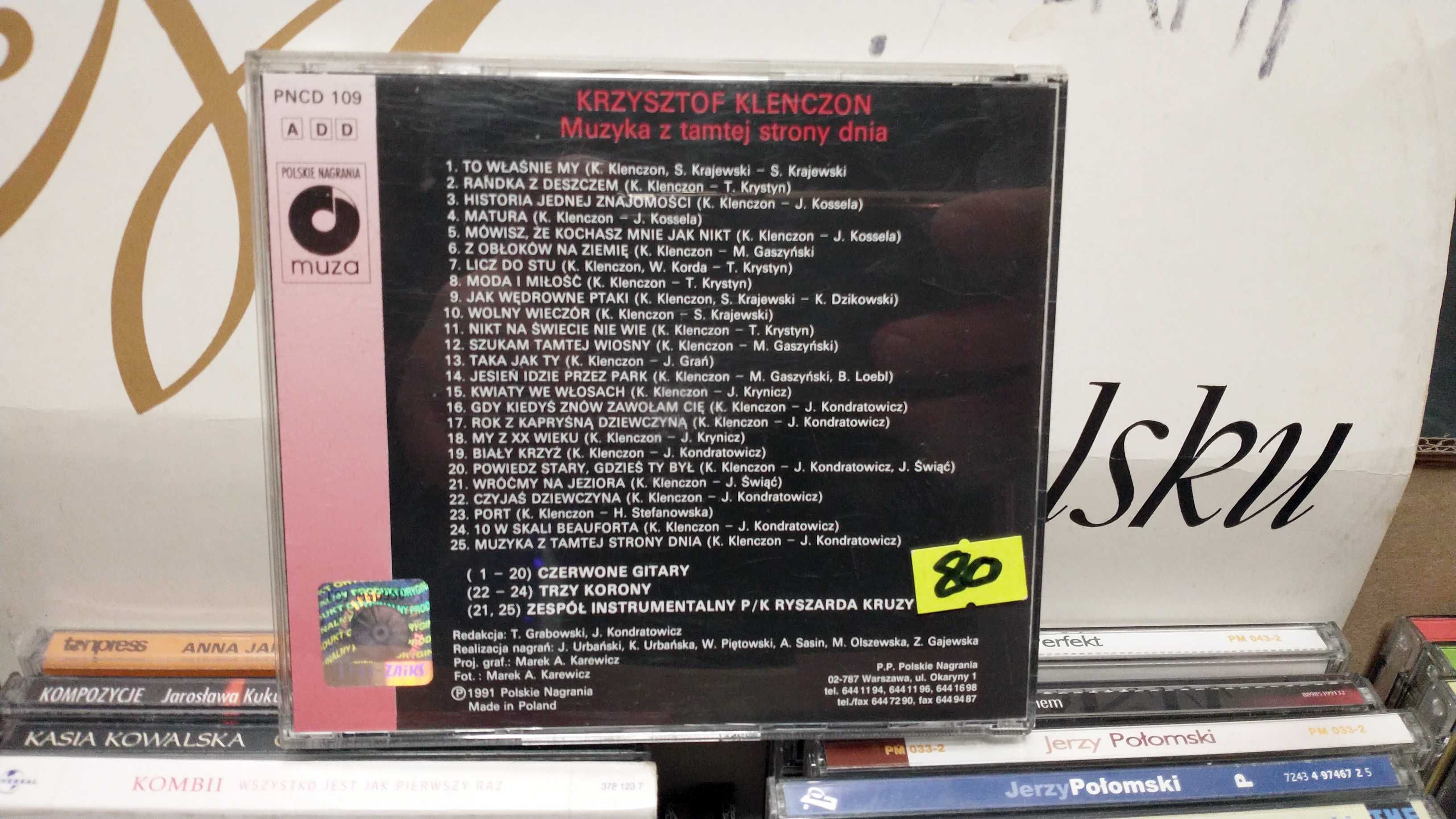 CD Krzysztof KLENCZON - Muzyka z tamtej strony dnia / BDB-
