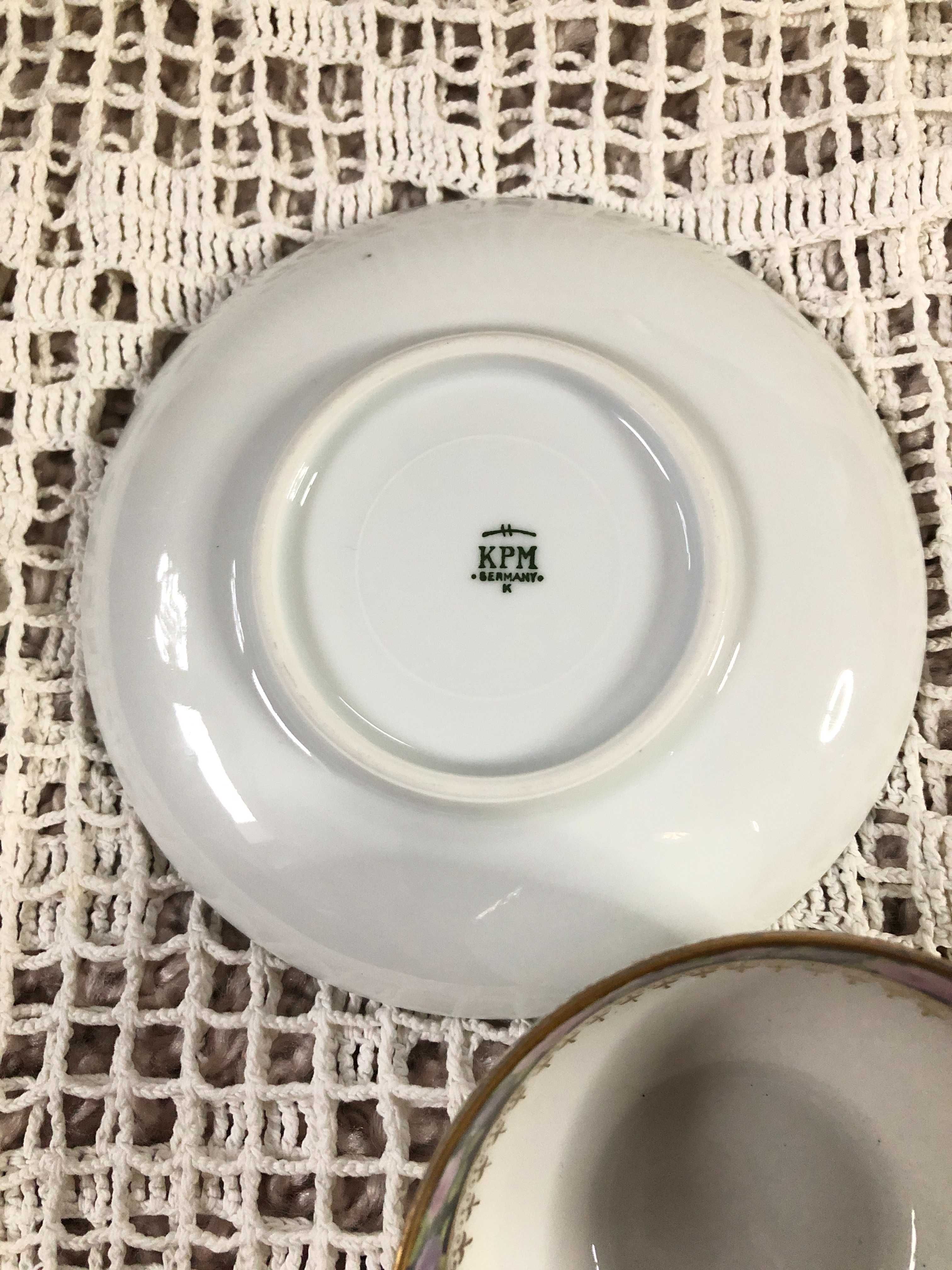 Filiżanka talerzyk porcelanowy KPM Germany porcelana świąteczny duo