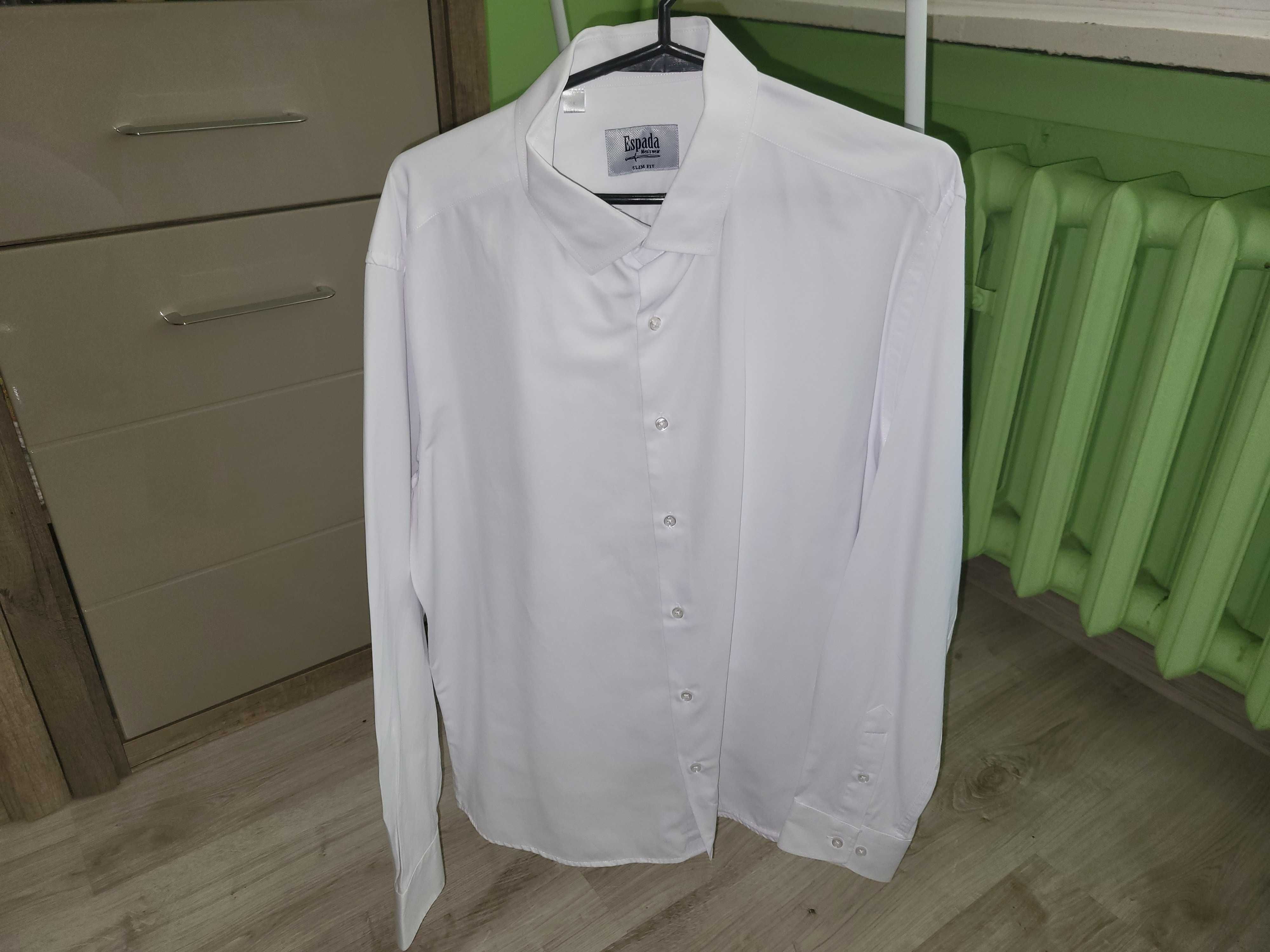 Koszula biała męska r. M (170/176) ESPADA SLIM FIT