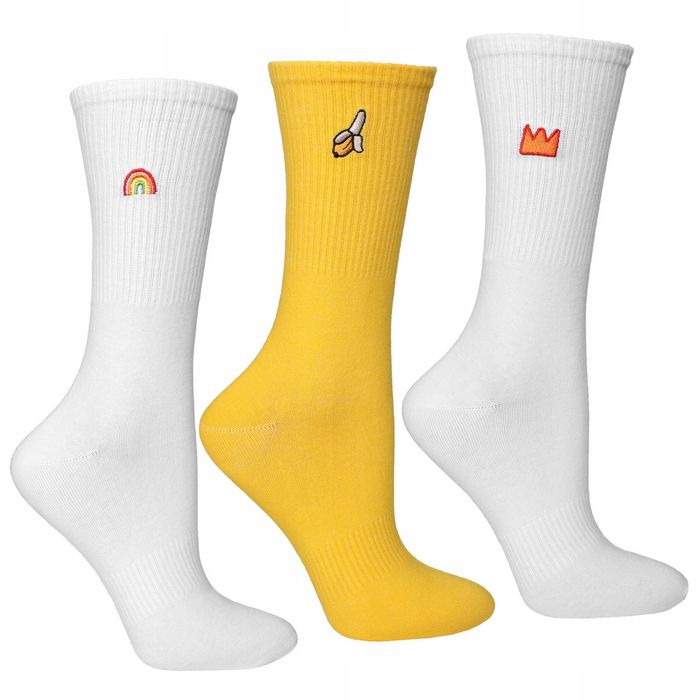 Moraj Skarpetki Bawełna Damskie Haft 3-Pary 43-45