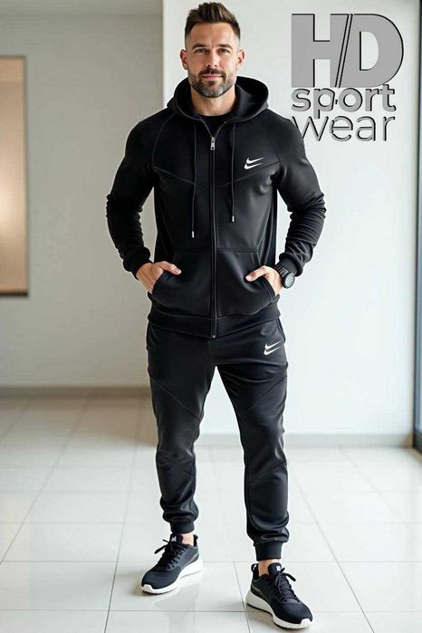 Спортивний костюм чоловічий демісезонний двійка 6360 чорний