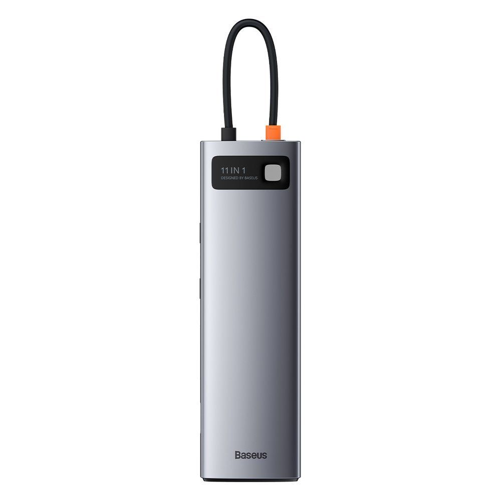 wielofunkcyjny hub replikator portów usb-c metal gleam 11w1 szary