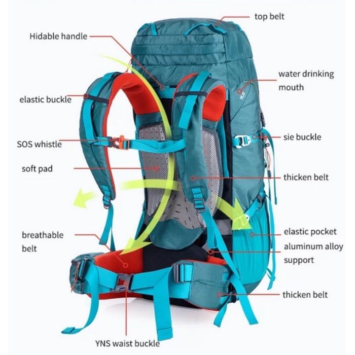 Трекінговий рюкзак Naturehike Hiking 55L зелений