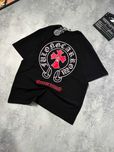 Черная Футболка Chrome Hearts с бирками | Оверсайз футболка Хром Хартс