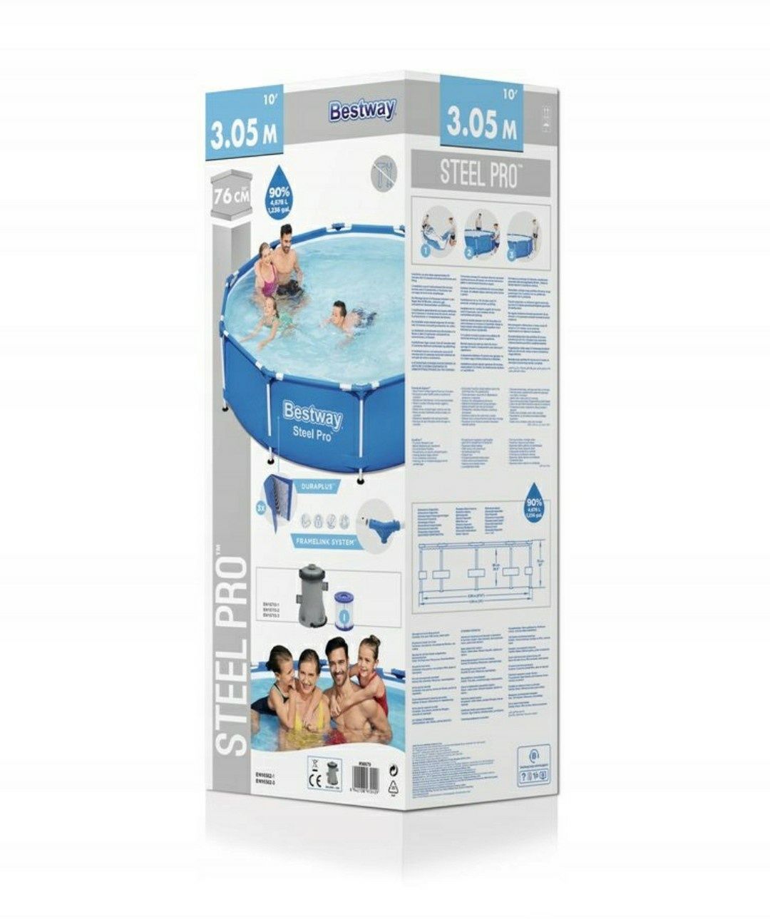 NOWY Basen Stelażowy Okrągły Bestway 305 x 76 cm + Pompa + Filtr