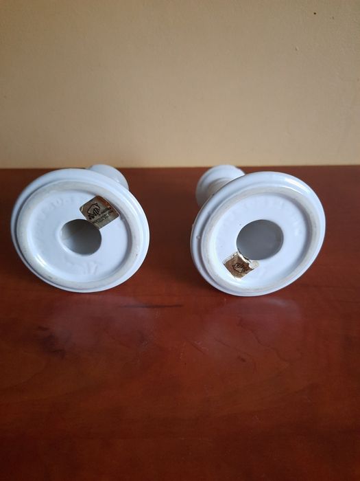 dwa stare świeczniki, majolica, Porto Portugal