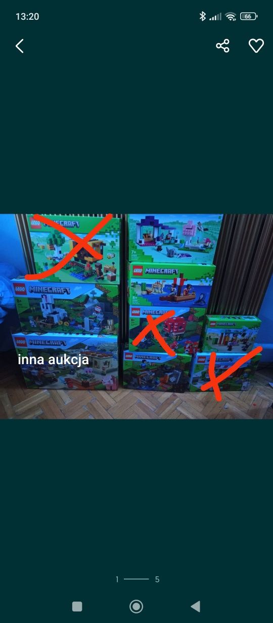 LEGO minecraft każdy zestaw za 70 złotych!!