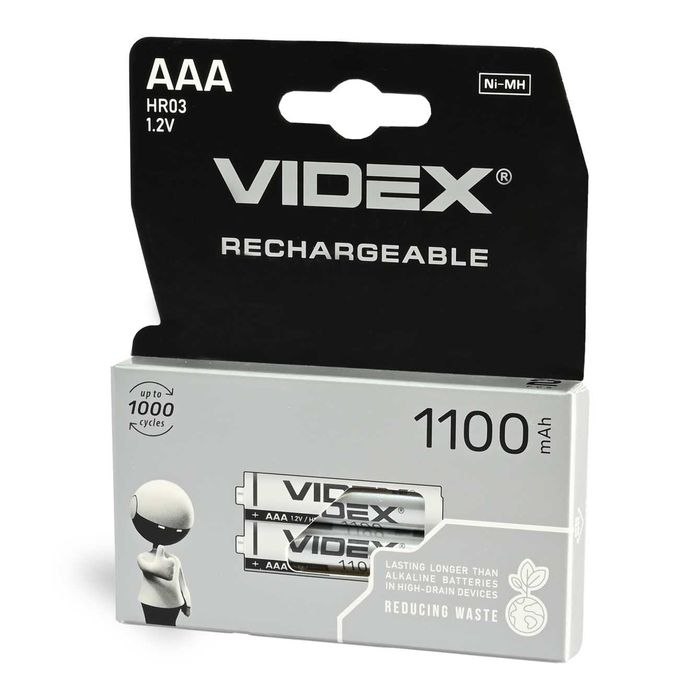 Акумулятори Videx Li-ion 16340, 14500, 18650, 21700, 26650; Ni-MH AAA