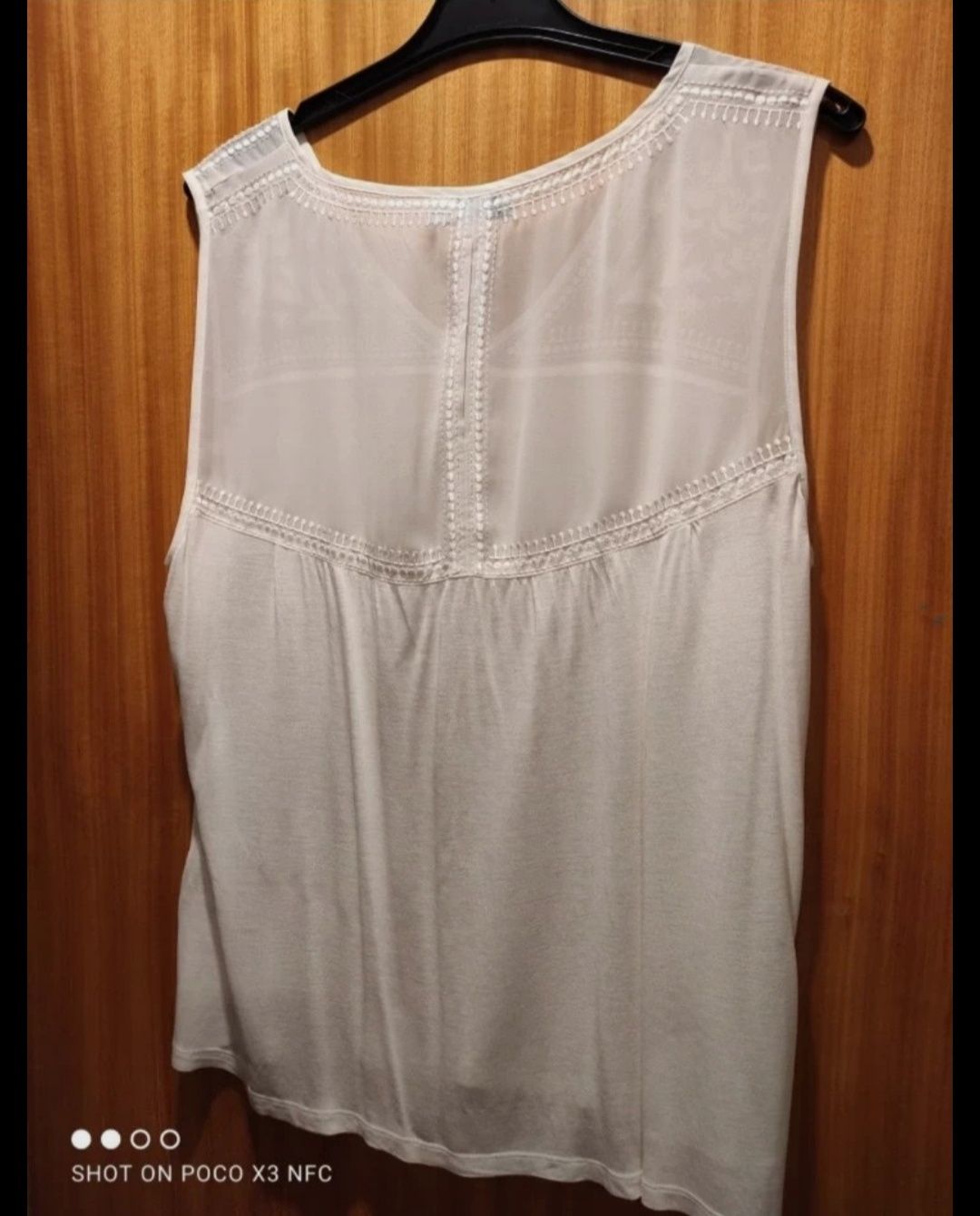 Blusa Top Branco Bordado Cortefiel XXL