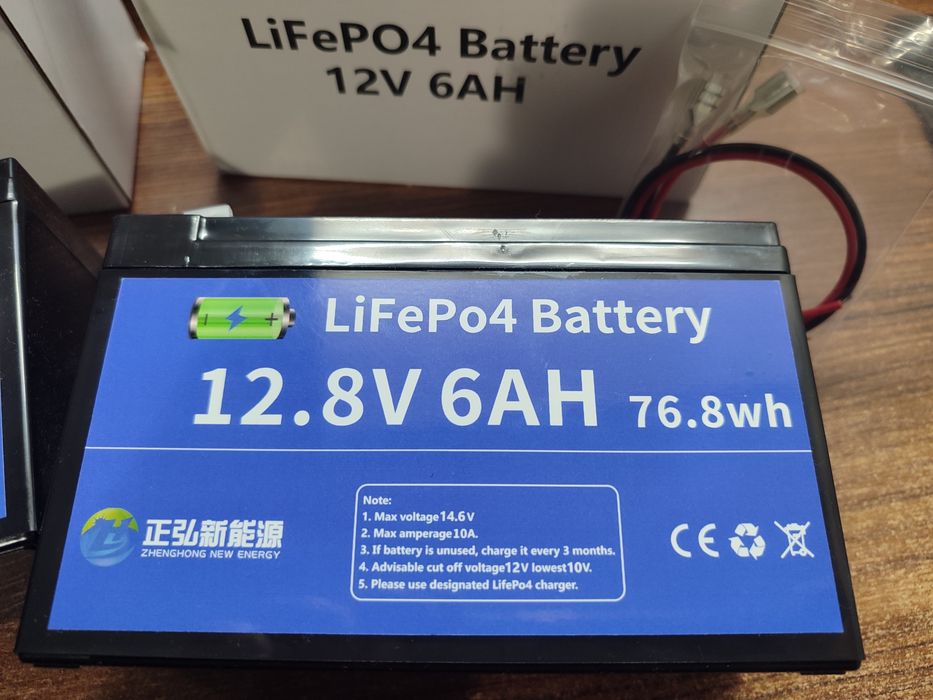 LiFePO4 батарея 12V 6AH (2 шт)