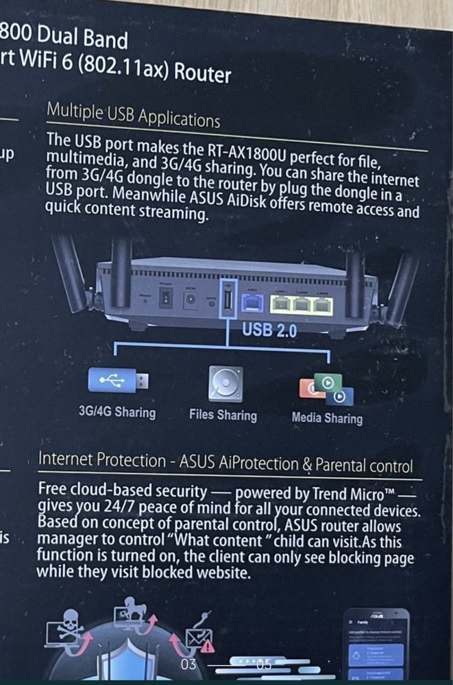 Nowy pod folią router Router Asus RT-AX1800U Czarny