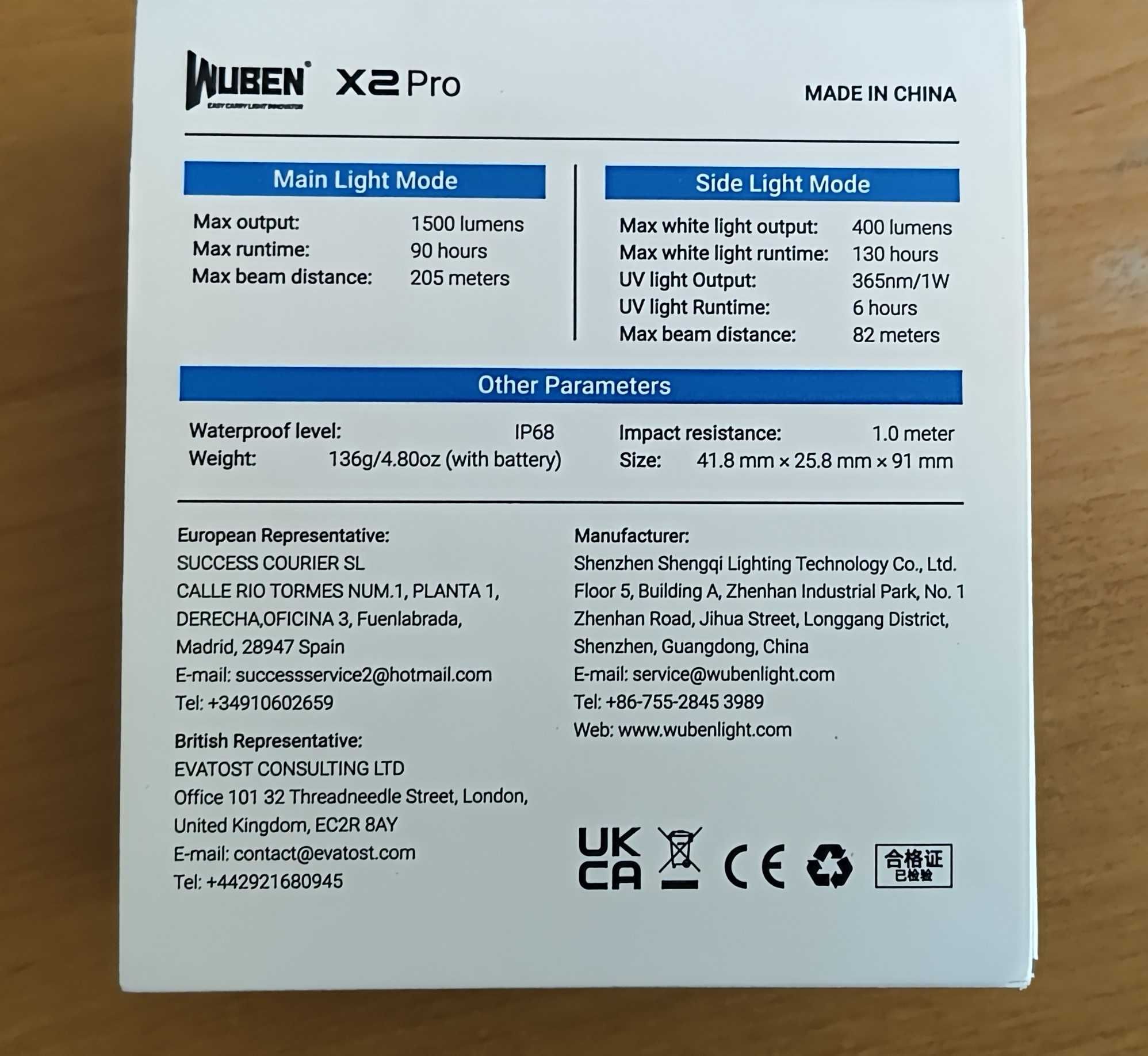 Ліхтар Wuben X2 Pro UV version