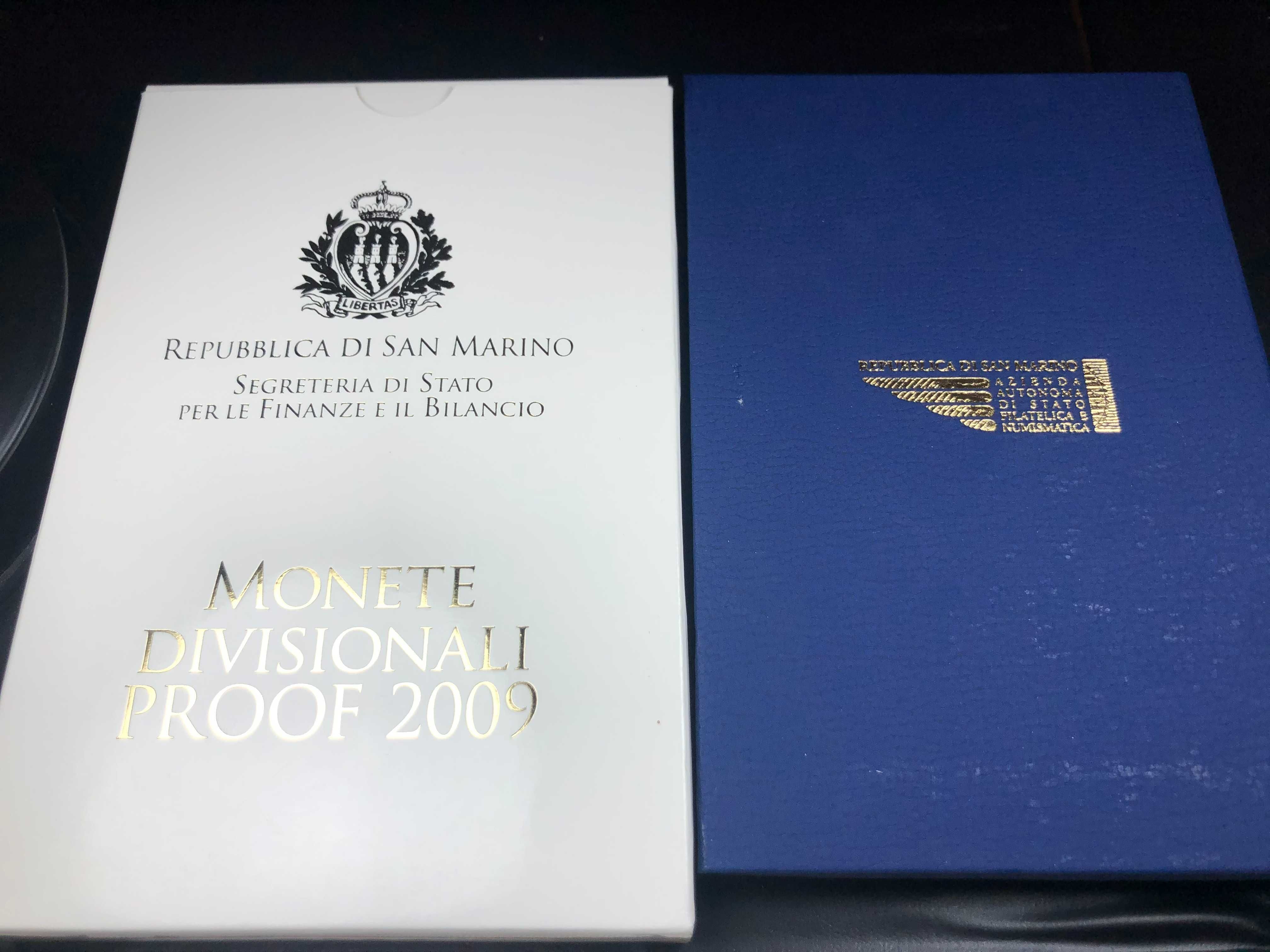 Set Anual Euros San Marino 2009 Proof com Estojo Especial