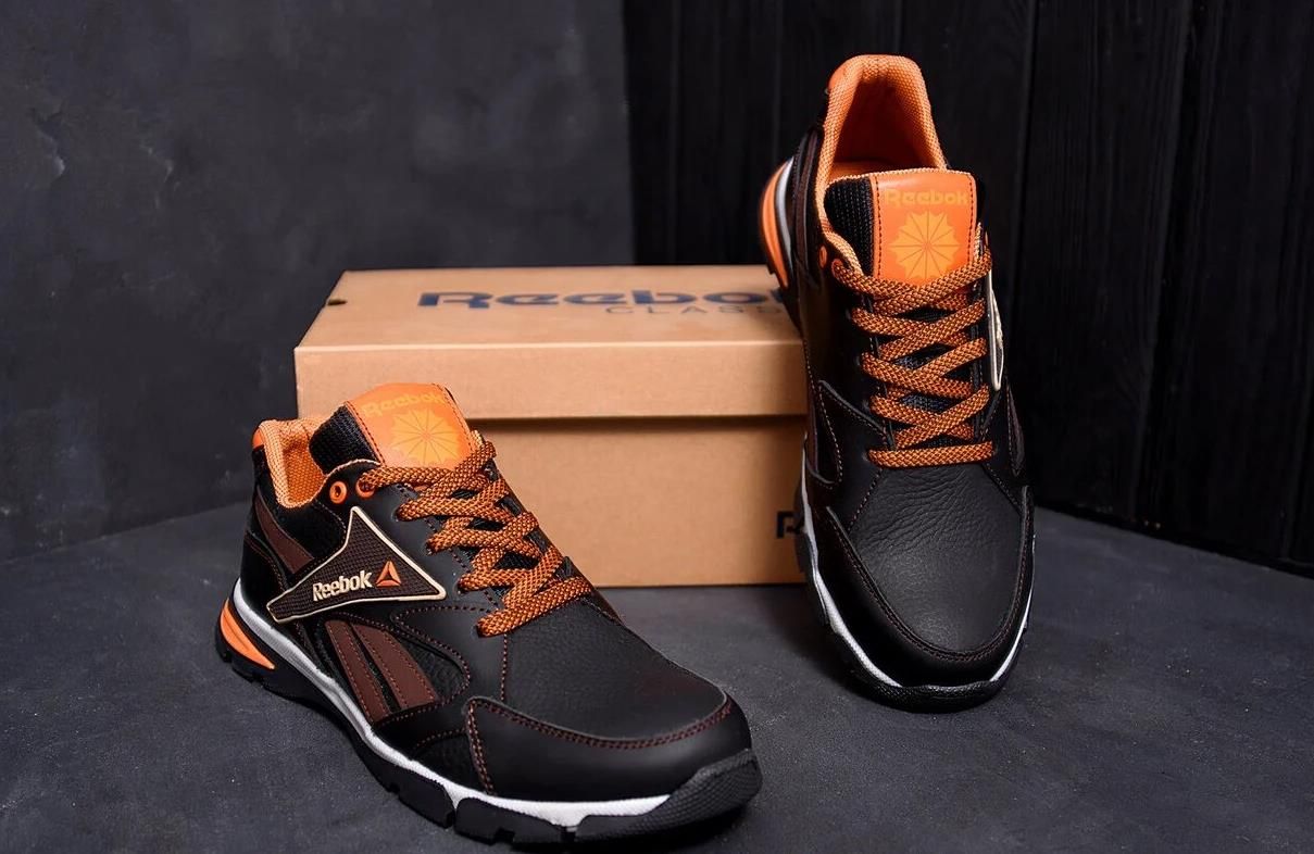 Модные мужские кроссовки reebok из натуральной кожи весенние