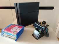 Sony PlayStation 4, PS4, CUH-1216A, 1TB, pad, ładowarka, 2 gry