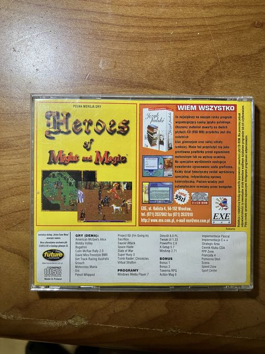 Gra na PC: Heroes „Of Might and Magic”: płyta,pudełko,instrukcja