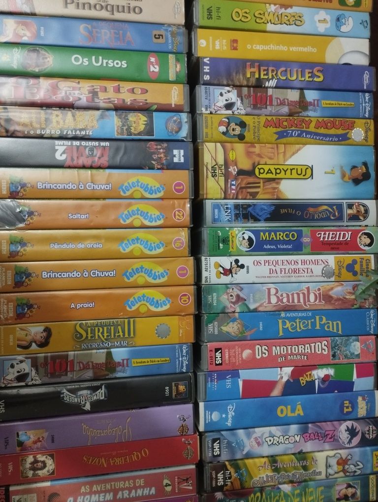 Filmes formato VHS Infantil e Outros