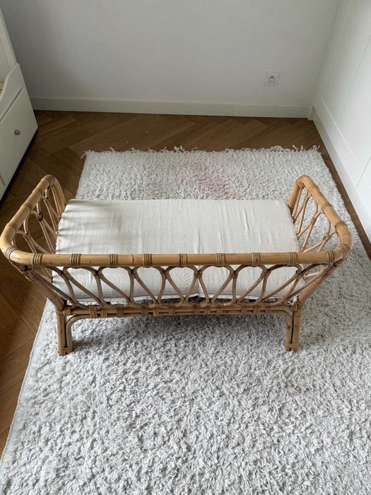 Sofka rattanowa dla dziecka + komplet poduszek - styl boho - jak NOWA