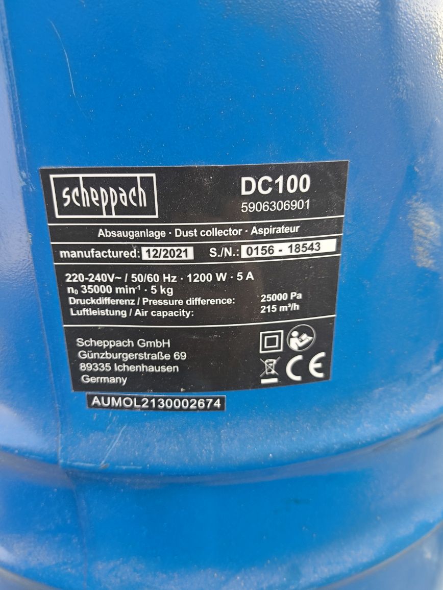 Odciąg wiórów trocin scheppach