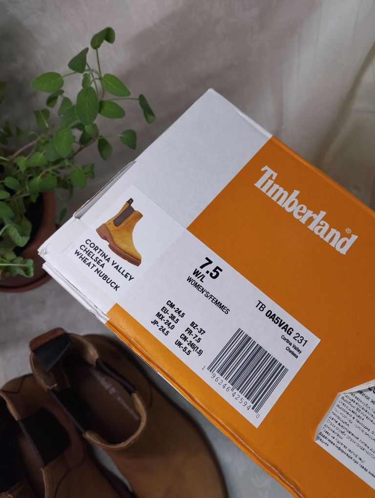Черевики жіночі Челсі Timberland 24,5 cm демі коричневі, руді, койот