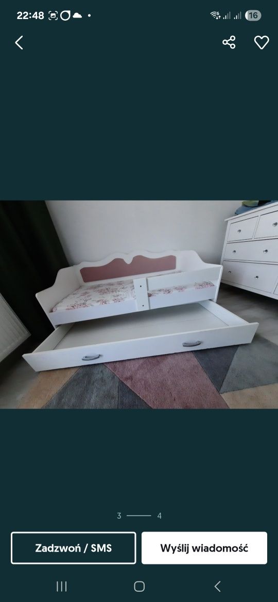 Łóżko tapicerowane Lilli dla dziewczynk