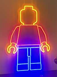 Duży Ludzik LEGO Neon LED na prezent dla dziecka lampka urodziny