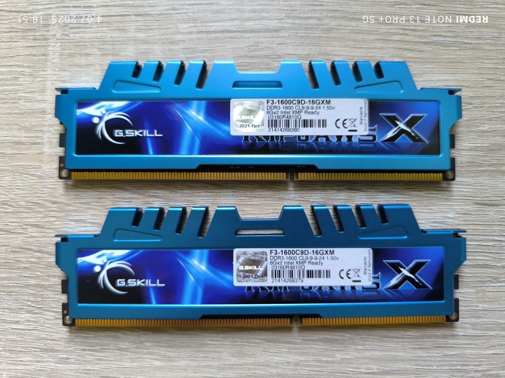 Pamięć RAM DDR3 16GB (2x8) 1600 CL9 G.Skill RipjawsX