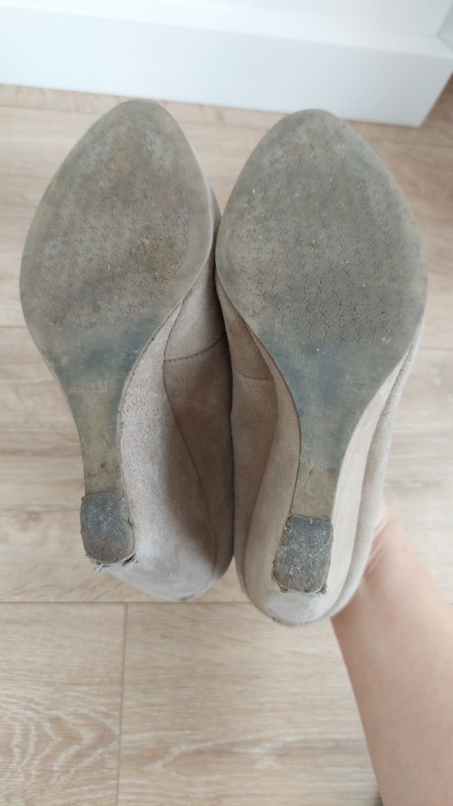 buty skórzane na obcasie, szpilki, czółenka r  37