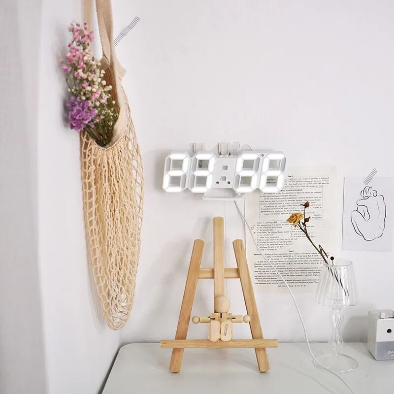 Zegar cyfrowy elektroniczny led 3D budzik temperatura alarm data