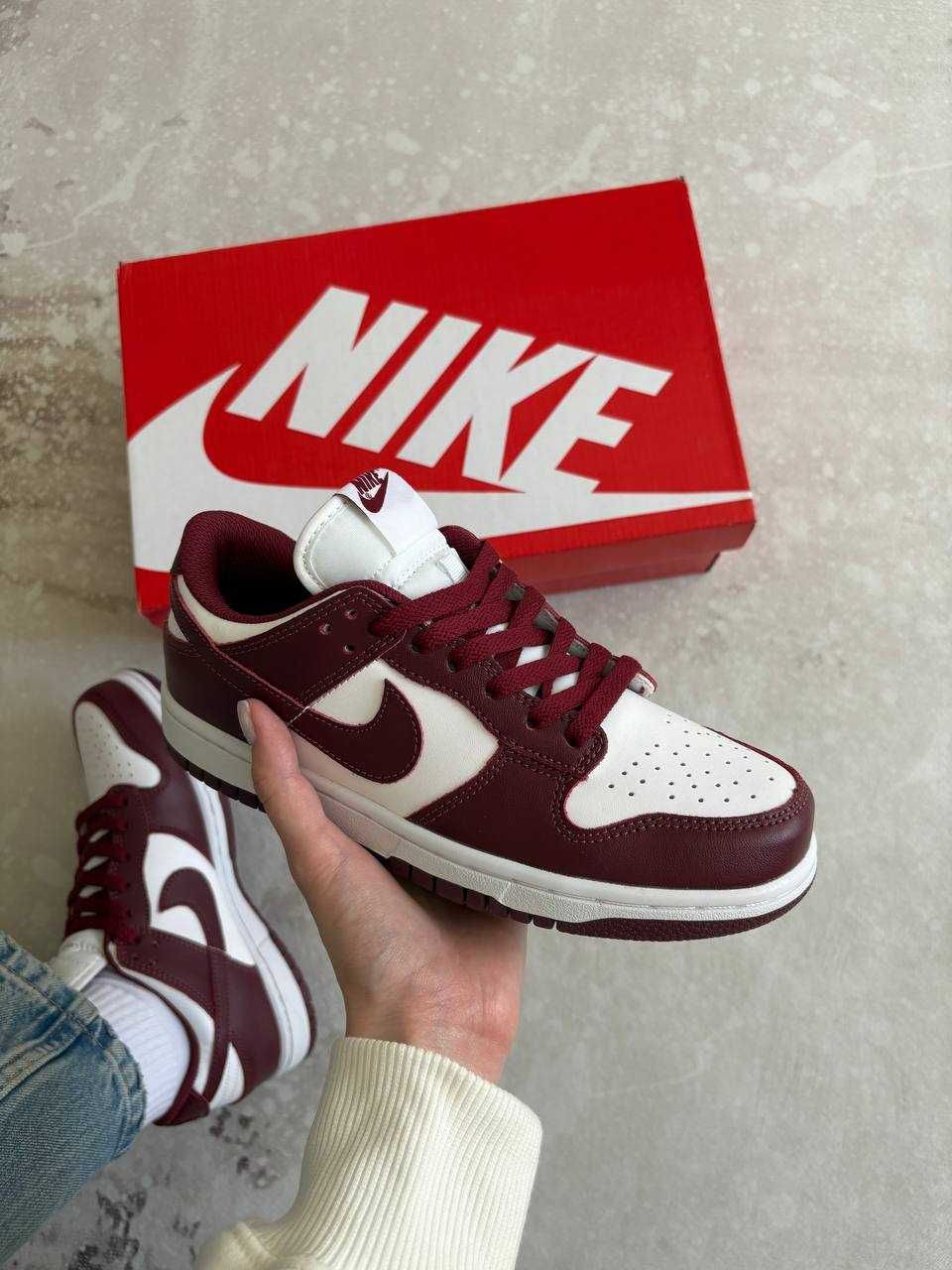 Кроссовки найк данк бордовые (36-41) Кросовки Новые Nike Dunk Bordo