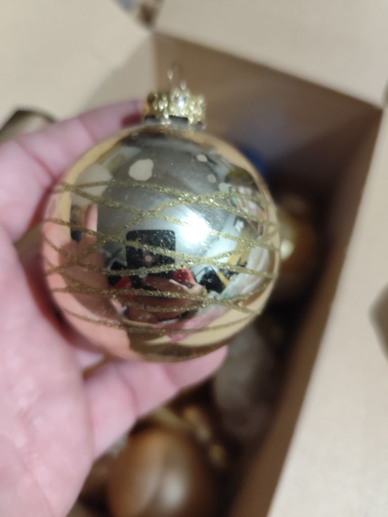 Bombki choinkowe ozdoby PRL karton mix