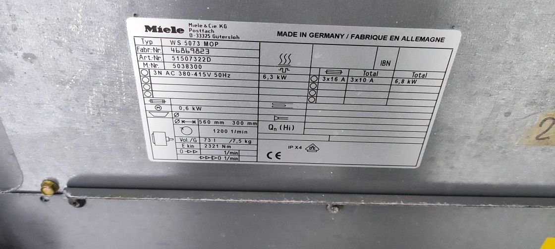 Профессиональная стиральная машина 8 кг Miele