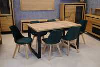 Zestaw stołowy rozkładany stół KAMEL 120x80+40cm + 6 krzeseł MIA