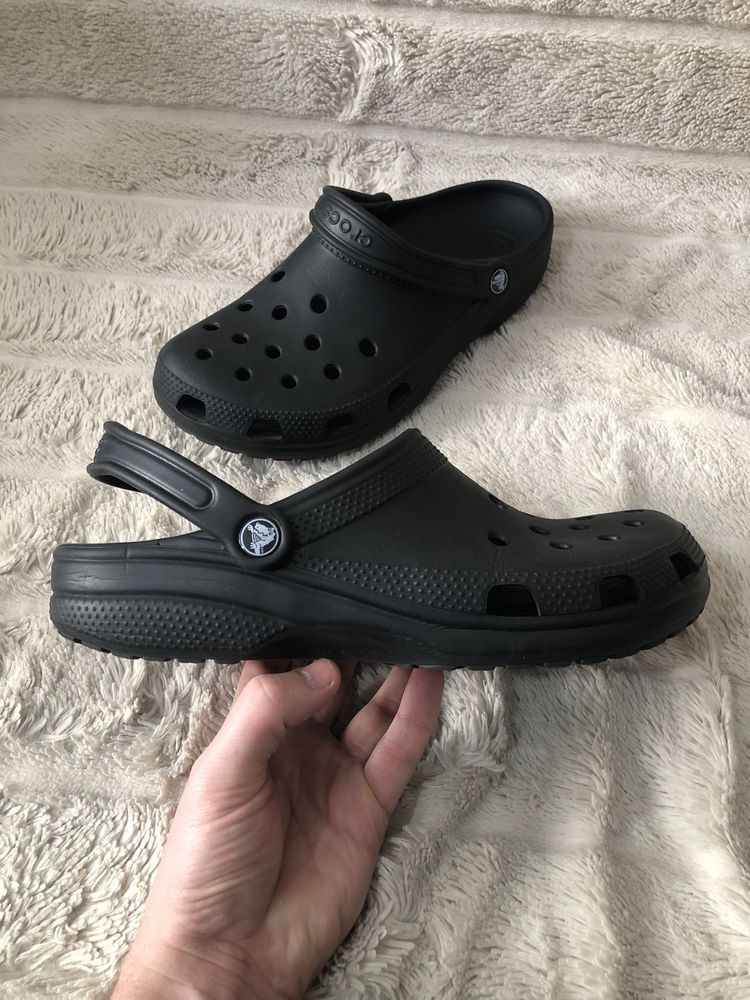 CROCS (42.5-43) 27.5-28см М9 W11 Classic Black мужские кроксы тапочки