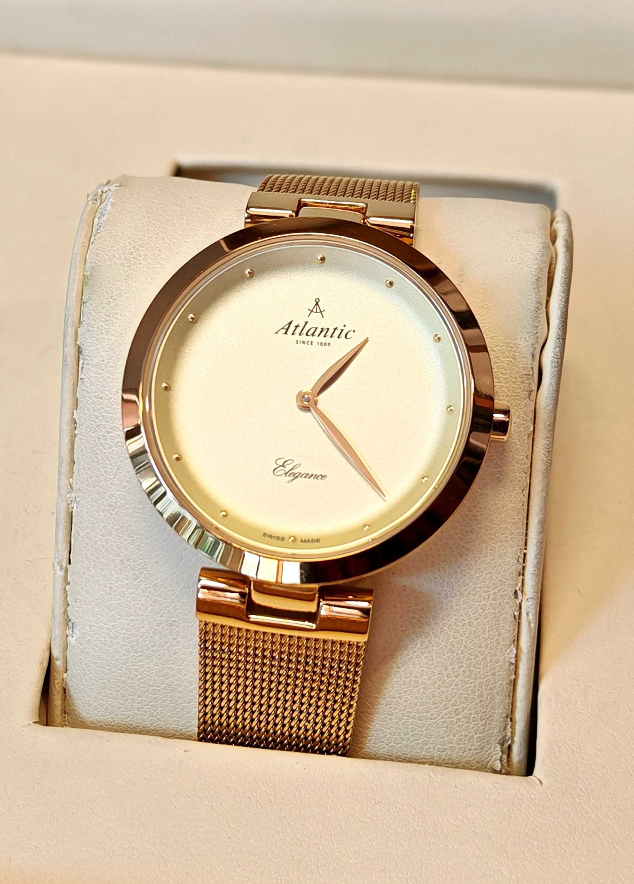 Zegarek Damski Atlantic Elegance 29036 Swiss Made Złoty Super Stan !