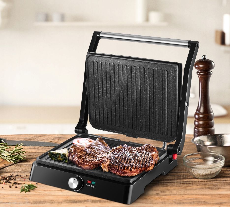 Opiekacz Grill Elektryczny Rozkładany do Kanapek Panini 2200 W Prezent