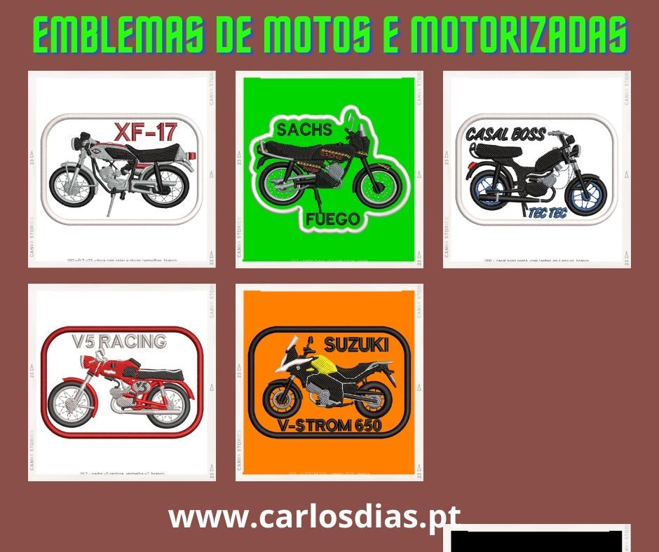 Bordados motos, motorizadas e empresas