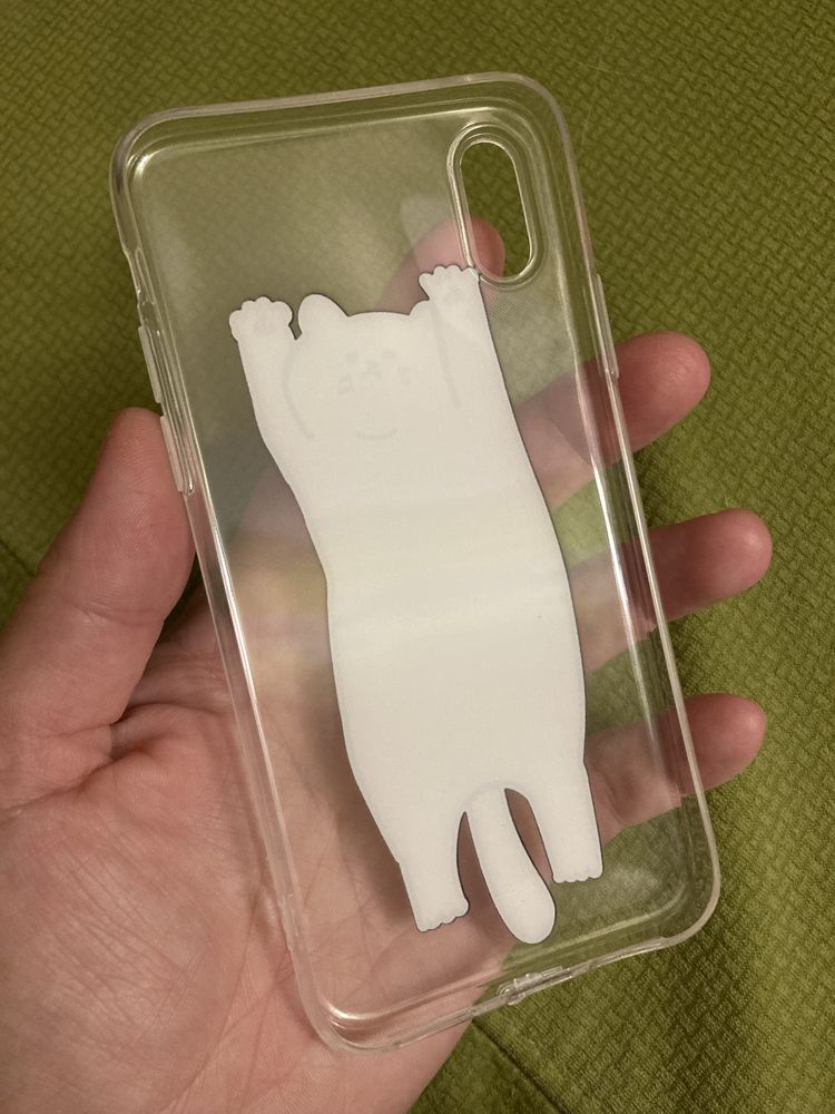 Clear case iPhone XS Przezroczyste etui iPhone XS biały kot