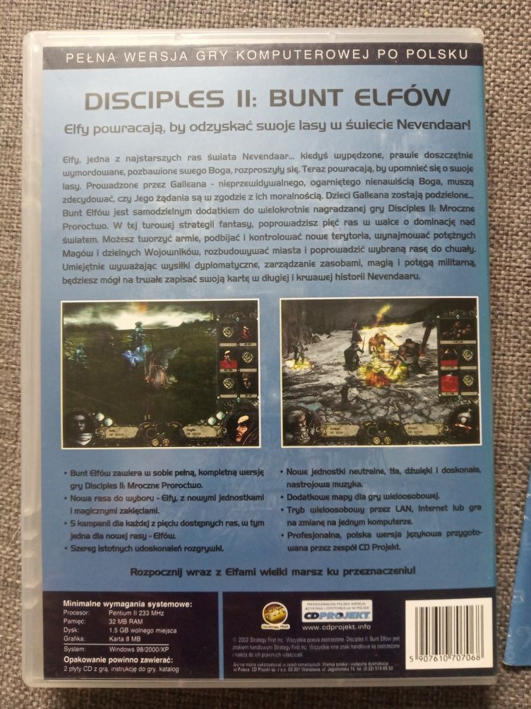 Gra Disciples II Bunt Elfów Extra klasyka CD Projekt  DVD PC