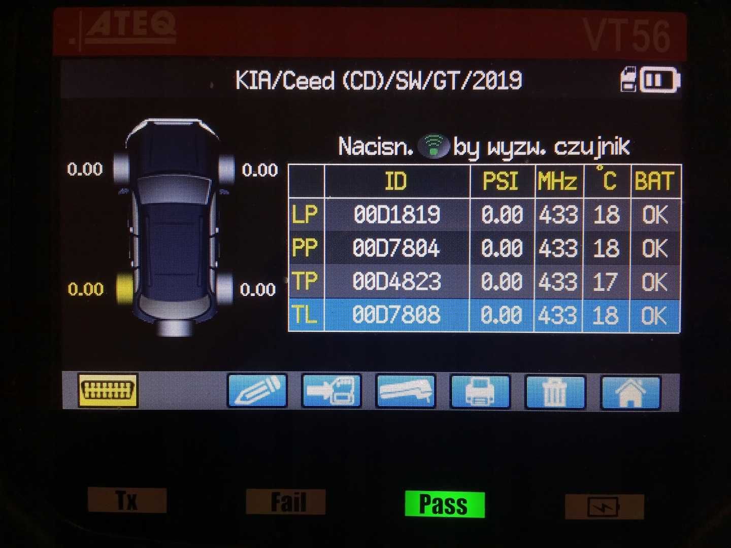 1x czujnik TPMS KIA CEED PROCEED XCEED 52940-J7000