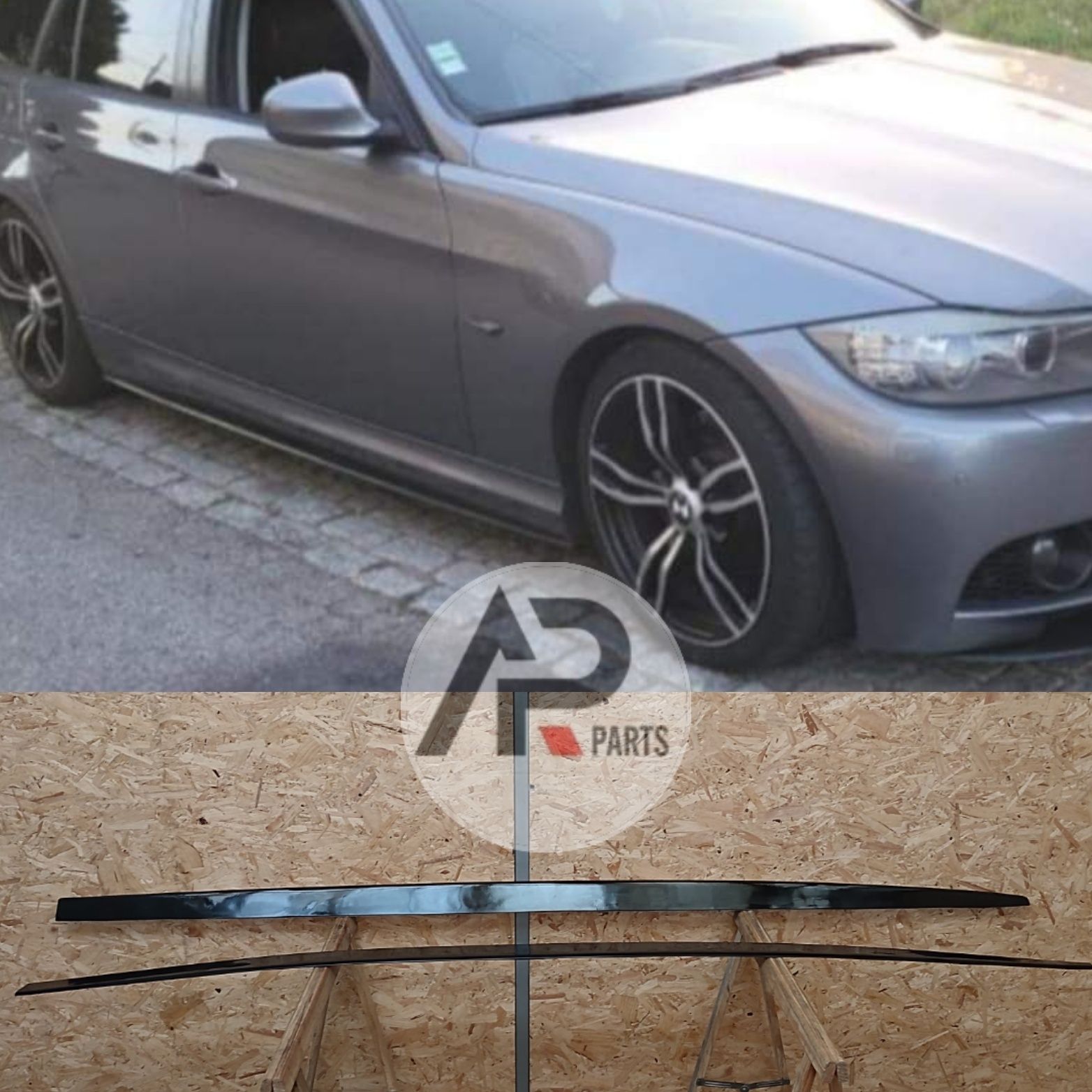 BMW E90 E91 E92 E93 Laminas Laterais Preto brilhante Mperformance