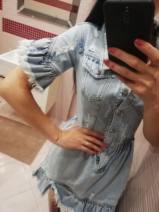 Lou sukienka jeans jeansowa 34 xs frida dżins lato wakacyjna