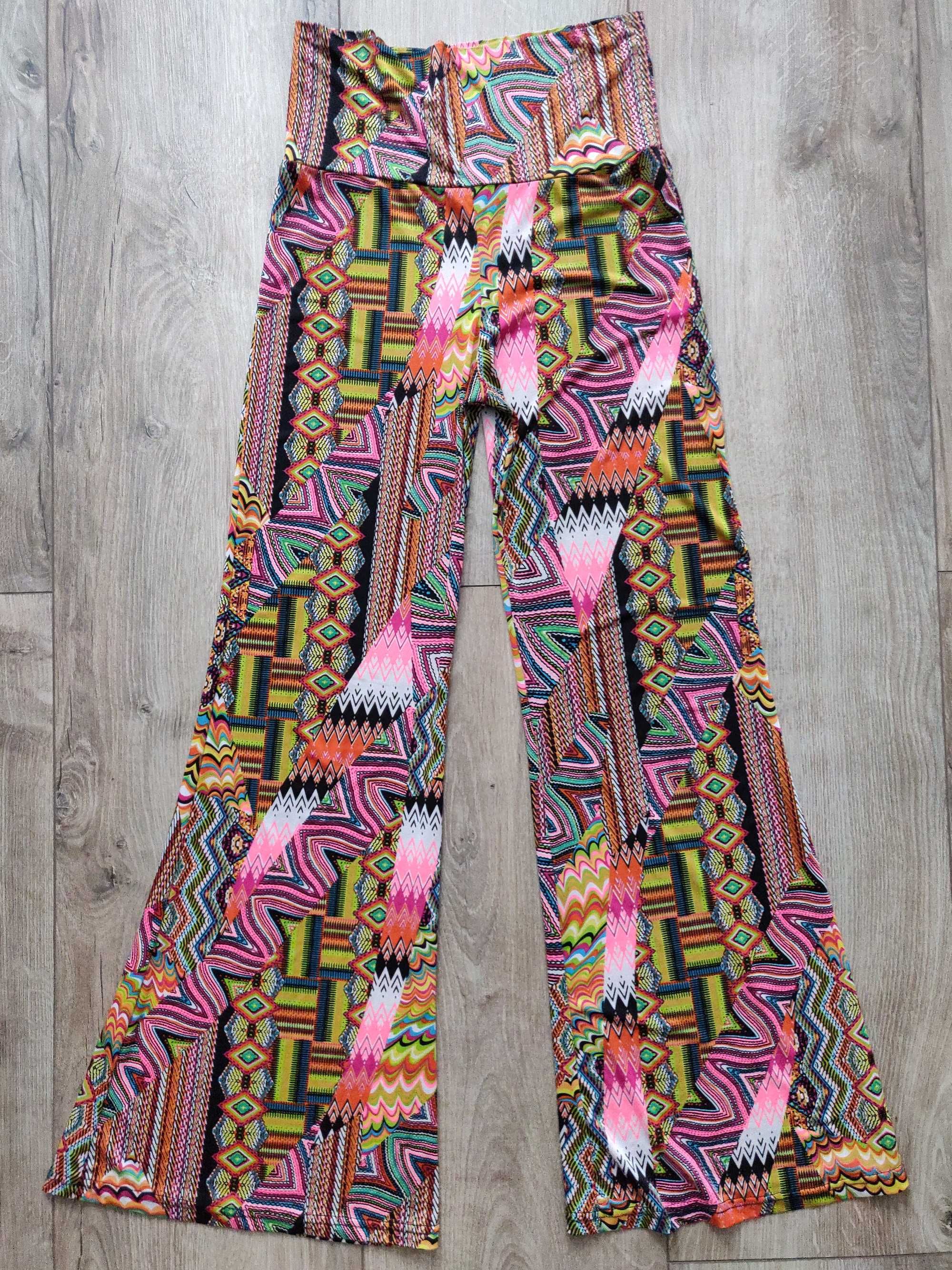 Женские брюки Sweet  Miss XL расклешенные, абстрактный  узор, Италия