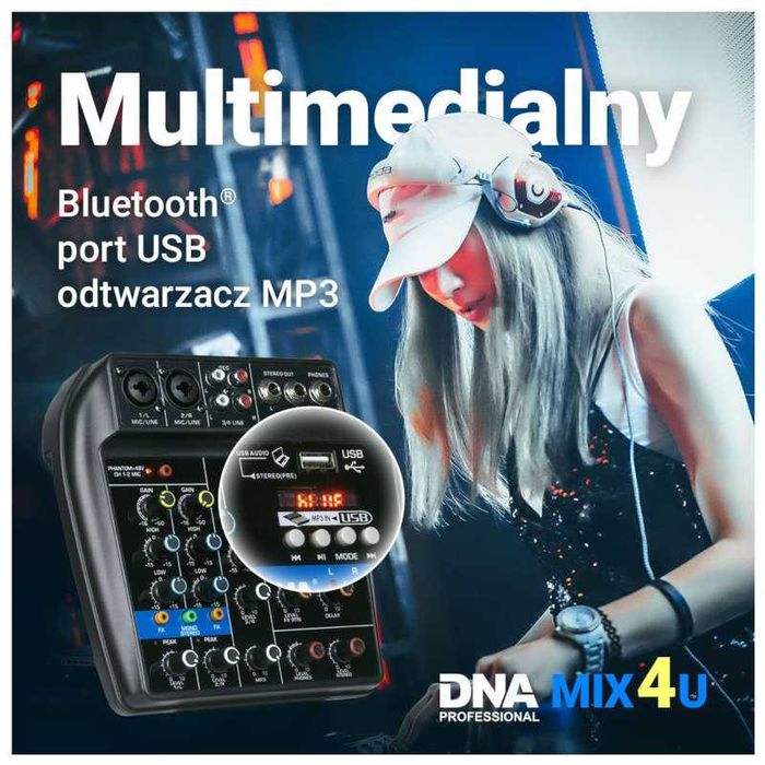DNA MIX 4U mikser audio USB MP3 Bluetooth