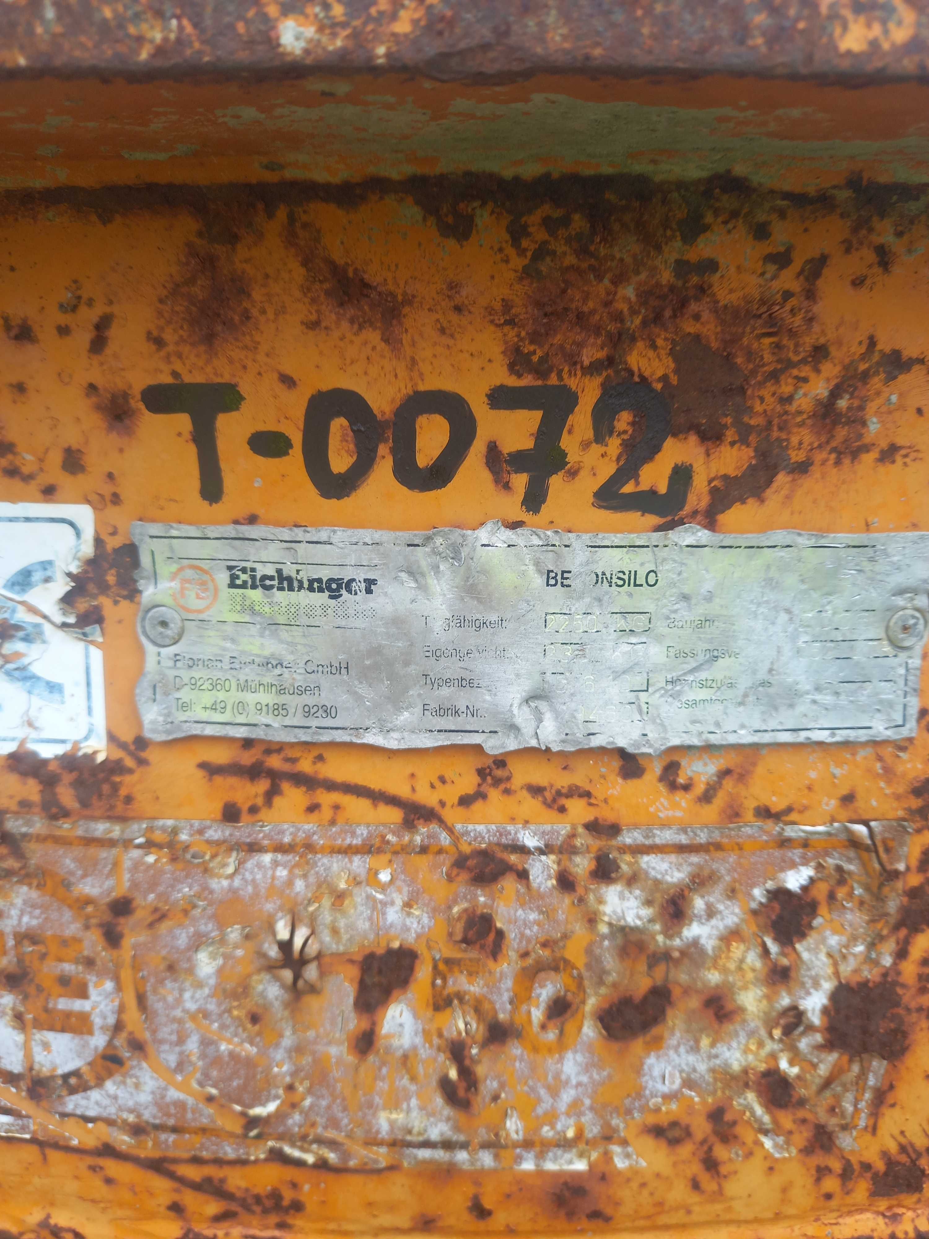 Silos pojemnik lej do betonu FE1016